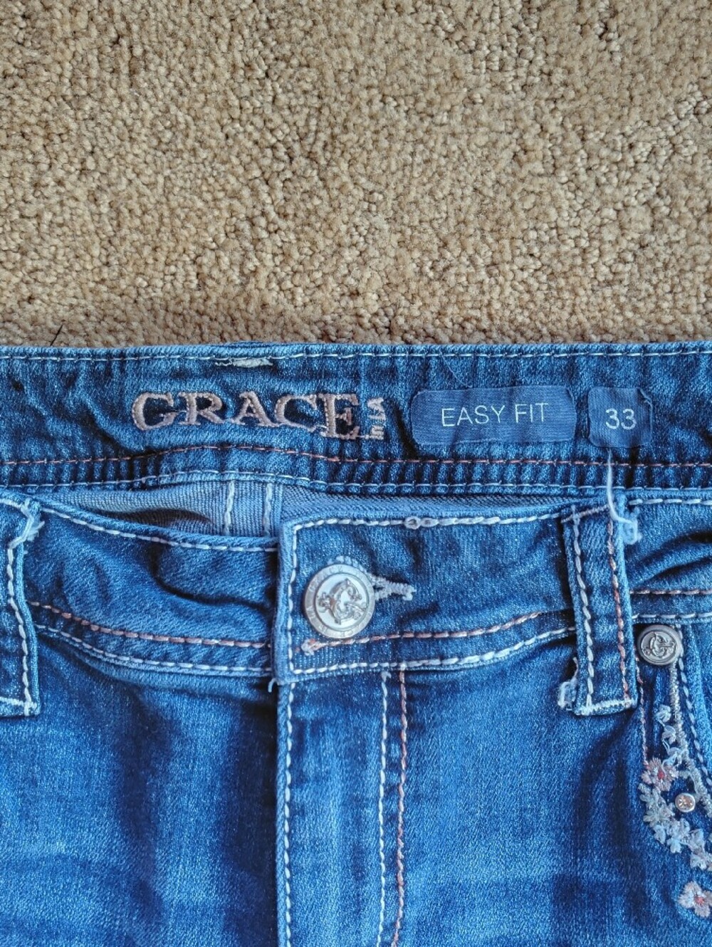 Grace in LA Easy Fit Midrise Jeans-Size 33 - Picture 4 of 10
